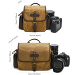Borsa a tracolla in tela cerata per fotocamera con divisori regolabili, ideale per fotografia DSLR e viaggi., L Dusty Yellow, L Army Green, L Deep Gray, S Army Green, S Dusty Yellow, S Deep Gray