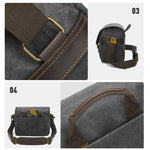Borsa a tracolla in tela cerata per fotocamera con divisori regolabili, ideale per fotografia DSLR e viaggi., L Dusty Yellow, L Army Green, L Deep Gray, S Army Green, S Dusty Yellow, S Deep Gray
