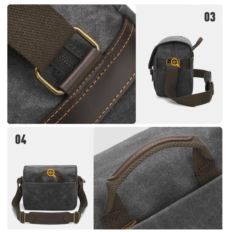 Borsa a tracolla in tela cerata per fotocamera con divisori regolabili, ideale per fotografia DSLR e viaggi., L Dusty Yellow, L Army Green, L Deep Gray, S Army Green, S Dusty Yellow, S Deep Gray
