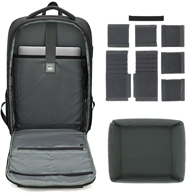 Zaino fotografico QISEMIAN con inserto rimovibile, zona di separazione asciutto/bagnato, divisori personalizzabili per fotocamere e laptop da 16 pollici.
