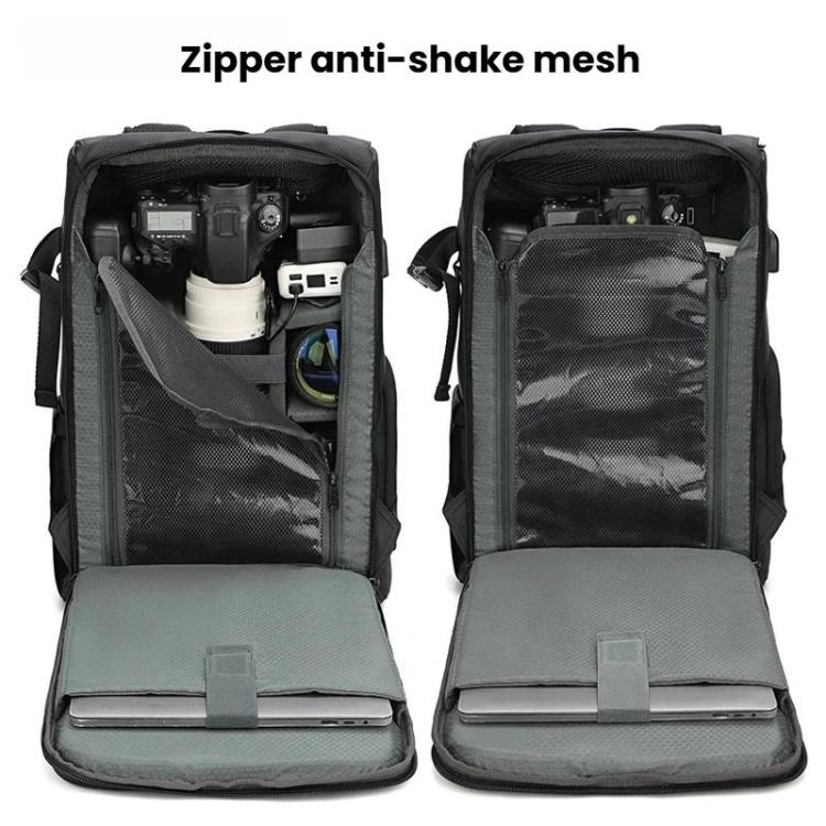 AK818 Borsa fotografica impermeabile antifurto a doppia tracolla, zaino fotografico di grande capacità