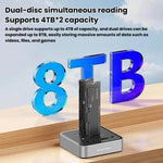 Blueendless SD08 Dual-Bay NVMe SSD Enclosure M.2 Offline Cloning Device 20Gbps High-Speed Solid-State Drive Case, US Plug, EU Plug, UK Plug