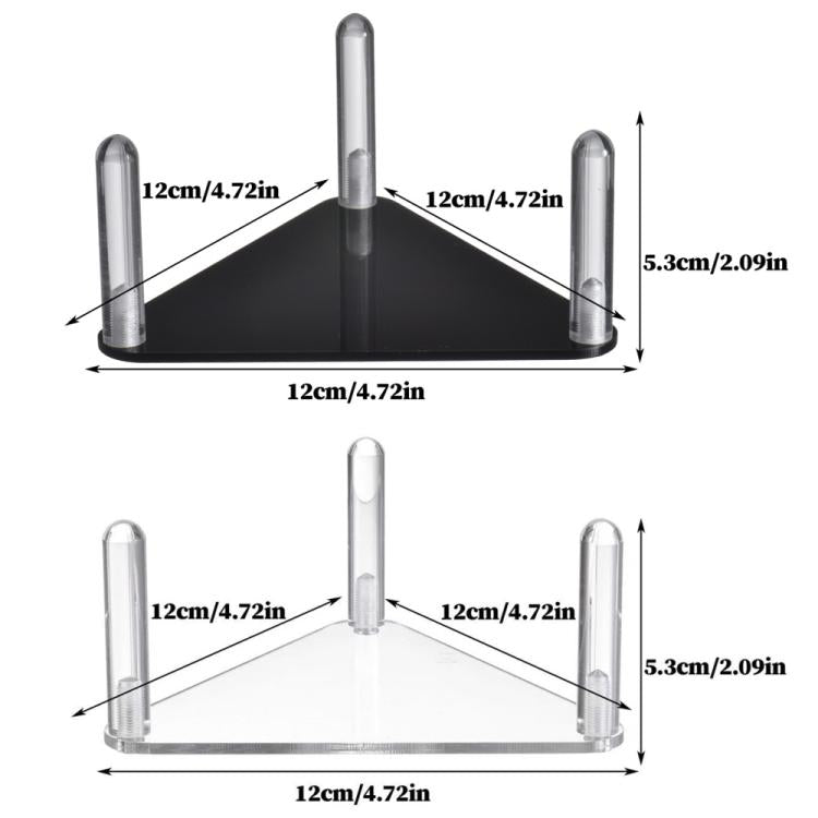 Set di 2 porta-palline triangolari in acrilico facili da montare, Transparent 1pc, Transparent 2pcs /Set, Black 1pc, Black 2pcs /Set
