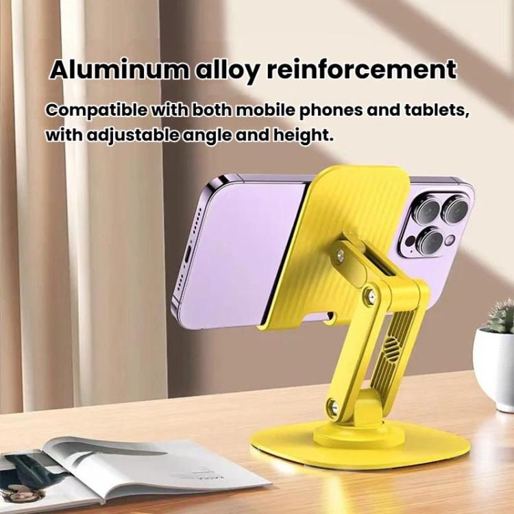 K69 2 pezzi Supporto per telefono/tablet da tavolo pieghevole in lega di alluminio con rotazione a 360 gradi
