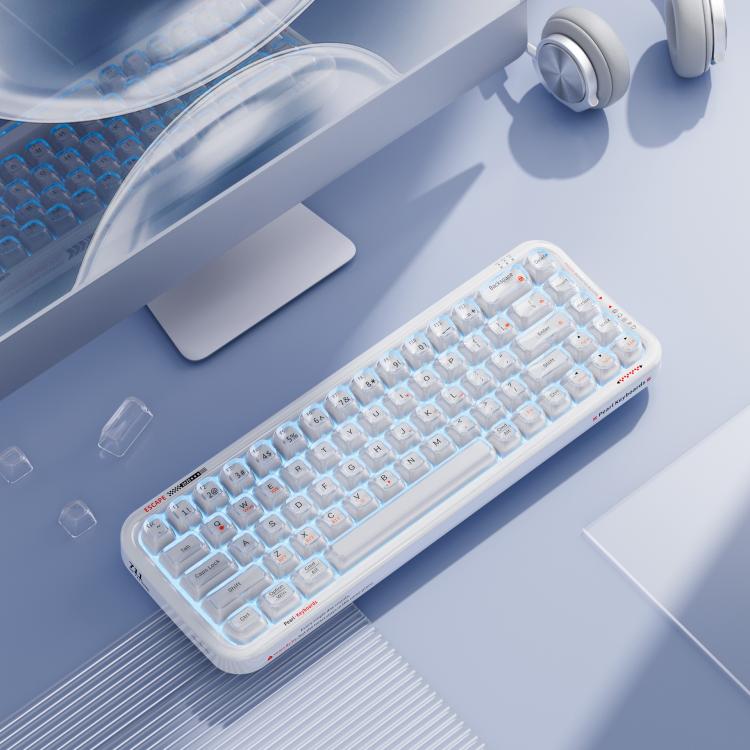 MOFii 711 Pearl Semi-Transparent Triple-Mode Bluetooth RGB Backlit Wireless Keyboard