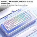 MOFii 711 Pearl Semi-Transparent Triple-Mode Bluetooth RGB Backlit Wireless Keyboard