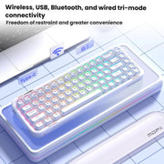 MOFii 711 Pearl Semi-Transparent Triple-Mode Bluetooth RGB Backlit Wireless Keyboard