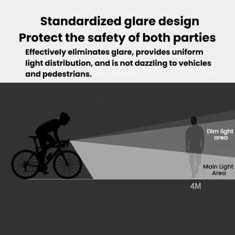 Luce per bicicletta portatile ad alta luminosità con 4 modalità, ideale per uscite notturne all'aperto., SMILING SHARK QX-D404
