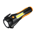 Faro da lavoro multifunzionale di emergenza ad alta intensità con LED COB magnetici e martello di sicurezza per auto.