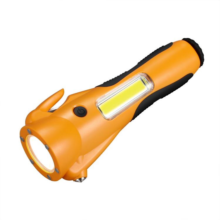 Faro da lavoro multifunzionale di emergenza ad alta intensità con LED COB magnetici e martello di sicurezza per auto.