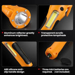 Faro da lavoro multifunzionale di emergenza ad alta intensità con LED COB magnetici e martello di sicurezza per auto.