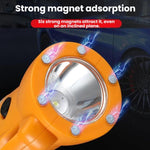 Faro da lavoro multifunzionale di emergenza ad alta intensità con LED COB magnetici e martello di sicurezza per auto.