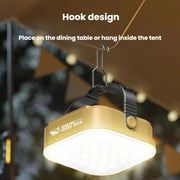 Lampada da campeggio LED solare portatile con gancio
