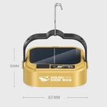 Lampada da campeggio LED solare portatile con gancio