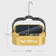 Lampada da campeggio LED solare portatile con gancio