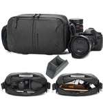 Borsa a tracolla da uomo QISEMIAN per fotocamera, con divisori interni rimovibili per attrezzatura digitale.