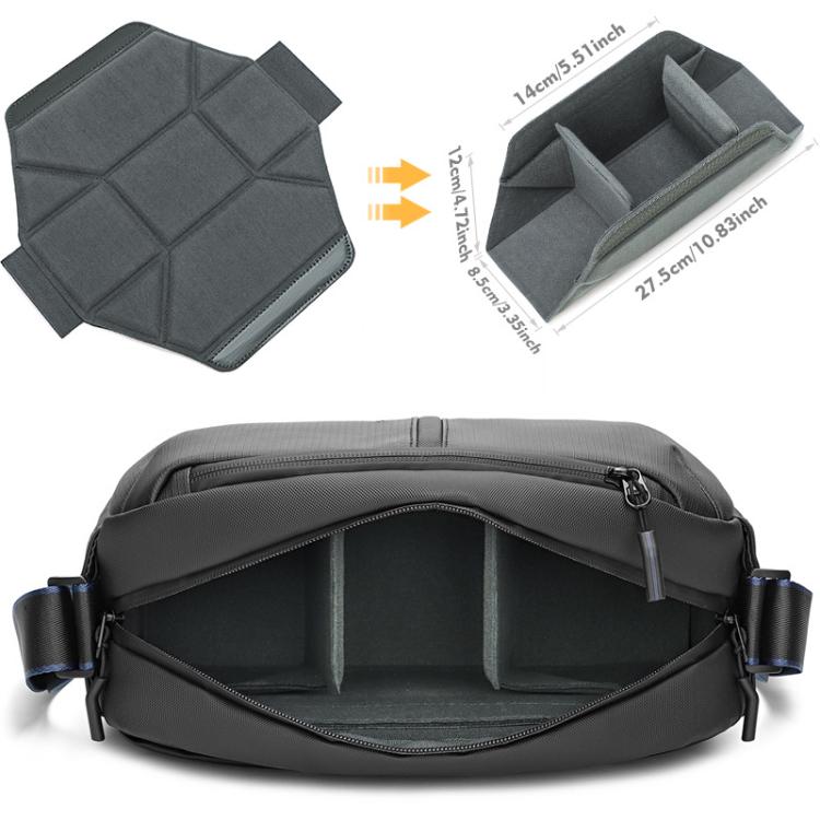 Borsa a tracolla da uomo QISEMIAN per fotocamera, con divisori interni rimovibili per attrezzatura digitale.