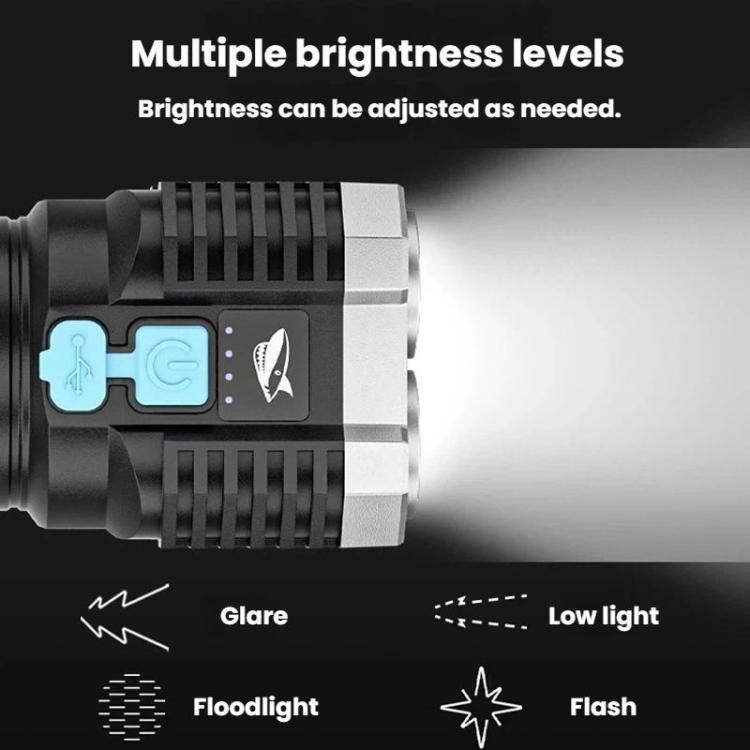 SMILING SHARK 863B Torcia LED portatile ad alta luminosità per esterni con luce laterale, 863B