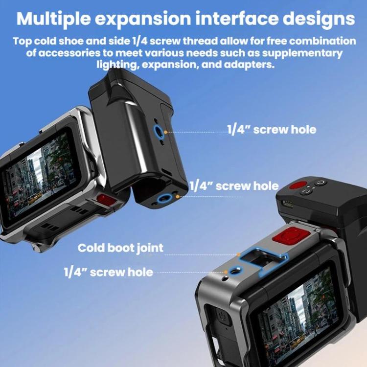 Impugnatura magnetica a sgancio rapido Flymile per action camera Insta360 Ace Pro / 2 / X5, ideale per riprese di strada.