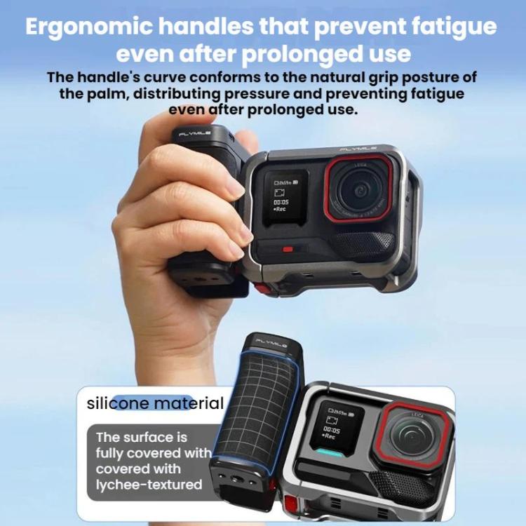 Impugnatura magnetica a sgancio rapido Flymile per action camera Insta360 Ace Pro / 2 / X5, ideale per riprese di strada.