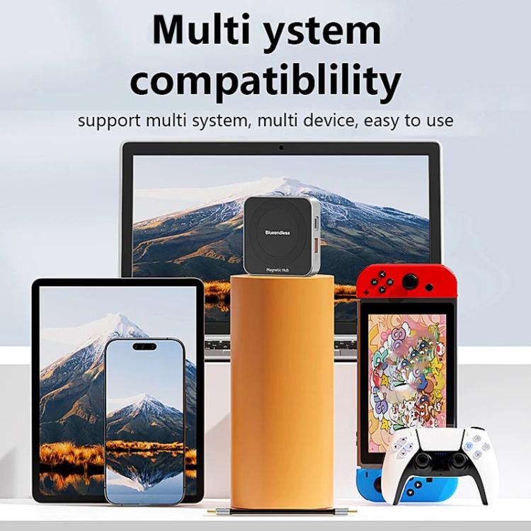 Hub Dock Magnetico Type-C 8 Porte 4K 60Hz USB3.2