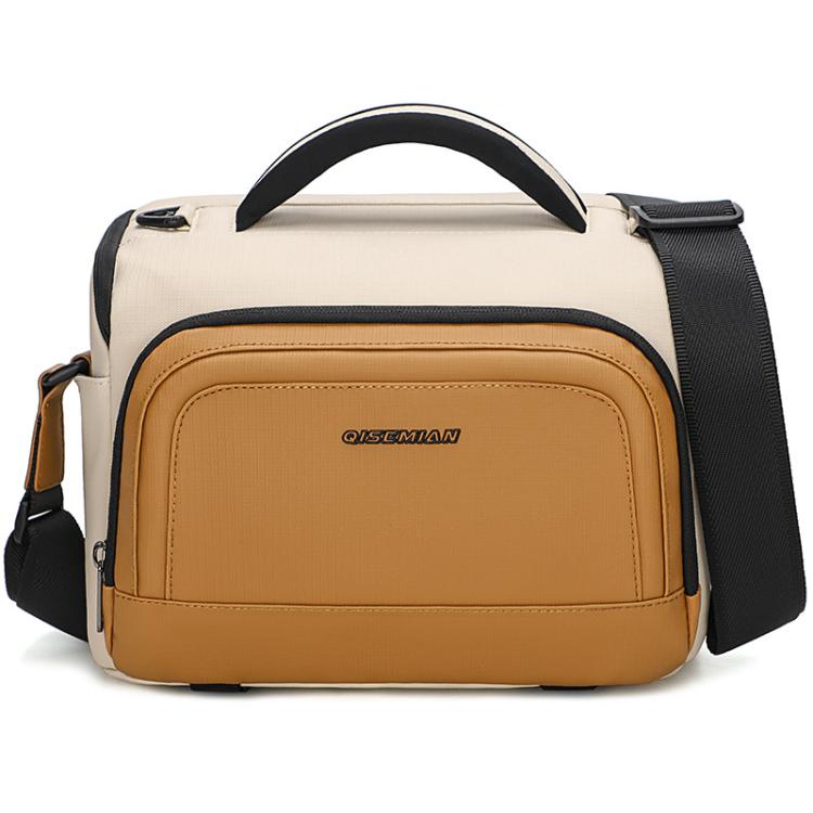 Borsa a tracolla QISEMIAN per fotocamera, resistente all'acqua, con attacco per treppiede e cinghia per il trasporto su trolley., XK0042 Orange, XK0042 Green