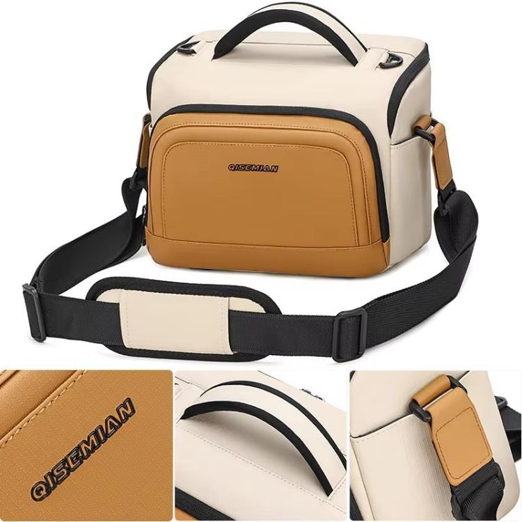 Borsa a tracolla QISEMIAN per fotocamera, resistente all'acqua, con attacco per treppiede e cinghia per il trasporto su trolley., XK0042 Orange, XK0042 Green