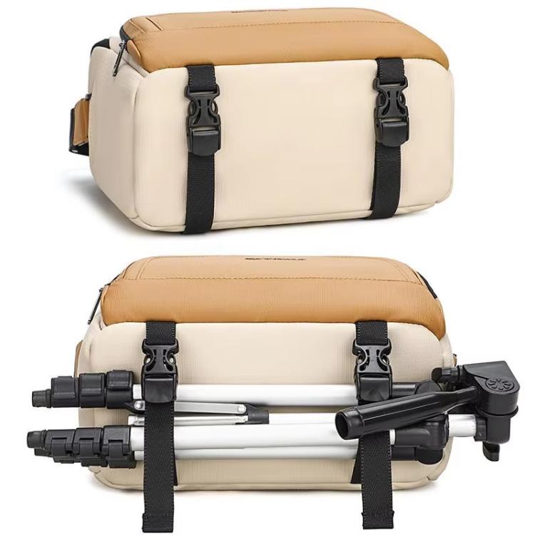 Borsa a tracolla QISEMIAN per fotocamera, resistente all'acqua, con attacco per treppiede e cinghia per il trasporto su trolley., XK0042 Orange, XK0042 Green
