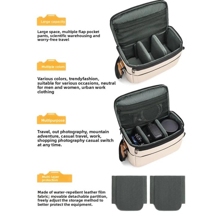 Borsa a tracolla QISEMIAN per fotocamera, resistente all'acqua, con attacco per treppiede e cinghia per il trasporto su trolley., XK0042 Orange, XK0042 Green