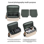 Borsa a tracolla QISEMIAN per fotocamera, resistente all'acqua, con attacco per treppiede e cinghia per il trasporto su trolley., XK0042 Orange, XK0042 Green