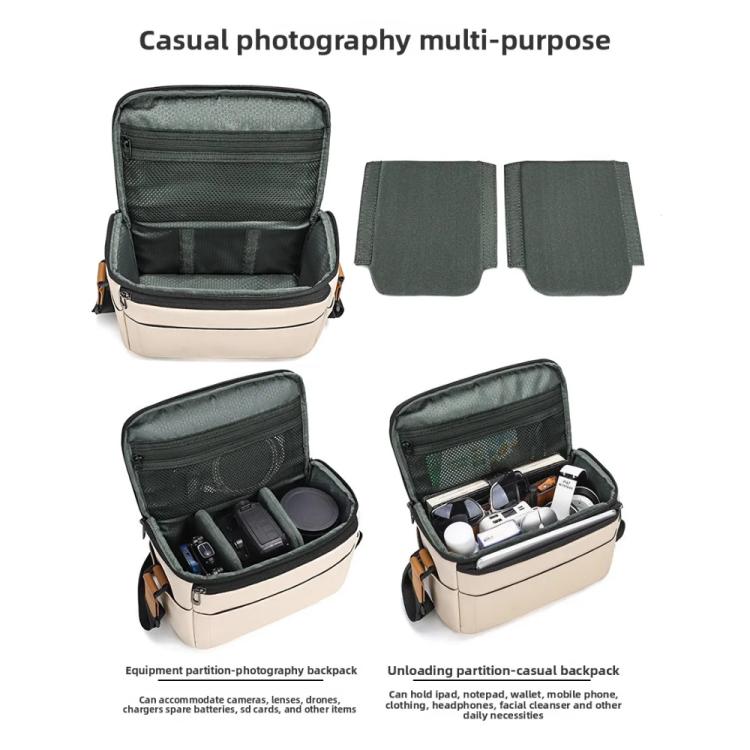 Borsa a tracolla QISEMIAN per fotocamera, resistente all'acqua, con attacco per treppiede e cinghia per il trasporto su trolley., XK0042 Orange, XK0042 Green