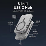 8 In 1 Magnetic Dock NVMe SSD Enclosure USB 3.2 Hub, MC806