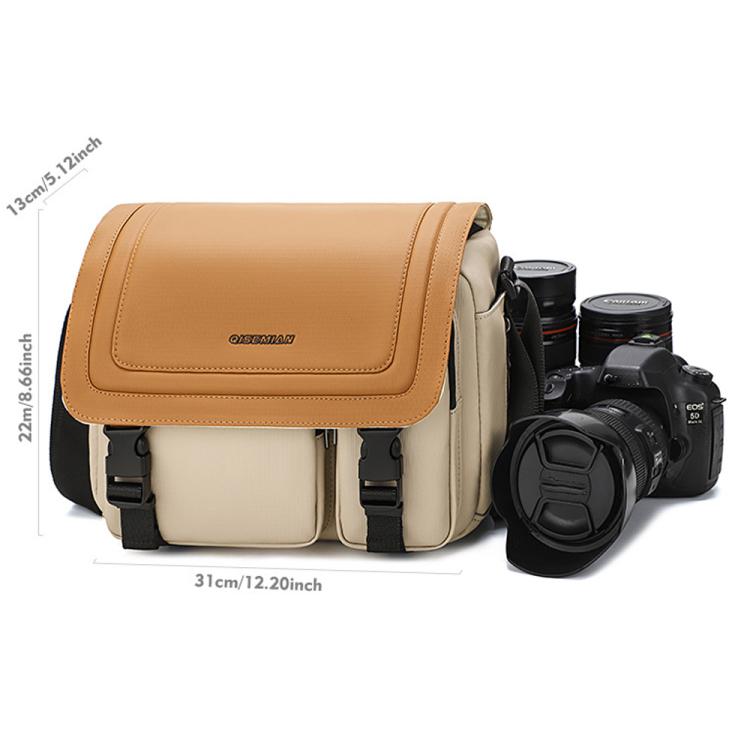 Borsa a tracolla QISEMIAN per fotocamera, resistente all'acqua, con attacco per treppiede., XK0040 Orange, XK0040 Green