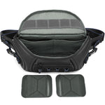 Borsa a tracolla/petto QISEMIAN per fotocamera da uomo con divisori rimovibili, ideale per la città e il pendolarismo.