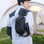 Borsa a tracolla/petto QISEMIAN per fotocamera da uomo con divisori rimovibili, ideale per la città e il pendolarismo.