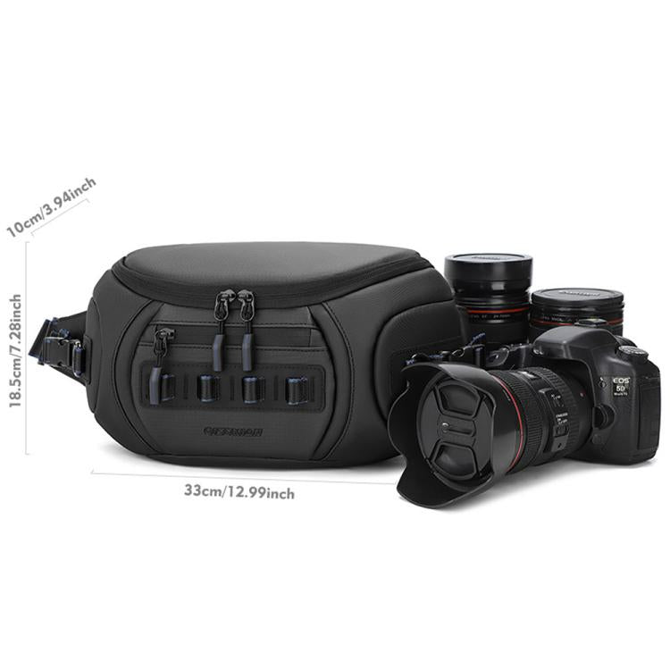 Borsa a tracolla/petto QISEMIAN per fotocamera da uomo con divisori rimovibili, ideale per la città e il pendolarismo.