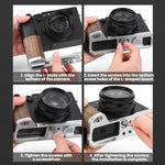 Impugnatura a L con slitta a caldo e supporto per il pollice per fotocamera Fujifilm X100VI Flymile, For Fujifilm X100VI Silver Walnut, For Fujifilm X100VI Black Ebony