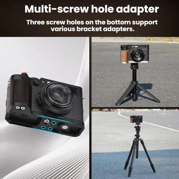Impugnatura a L con slitta a caldo e supporto per il pollice per fotocamera Fujifilm X100VI Flymile, For Fujifilm X100VI Silver Walnut, For Fujifilm X100VI Black Ebony