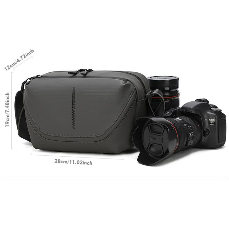 Borsa a tracolla da uomo QISEMIAN All-in-One per fotografia, con inserto rimovibile per fotocamera e supporto per treppiede.