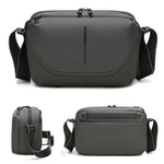 Borsa a tracolla da uomo QISEMIAN All-in-One per fotografia, con inserto rimovibile per fotocamera e supporto per treppiede.