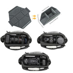 Borsa a tracolla da uomo QISEMIAN All-in-One per fotografia, con inserto rimovibile per fotocamera e supporto per treppiede.