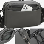 Borsa a tracolla da uomo QISEMIAN All-in-One per fotografia, con inserto rimovibile per fotocamera e supporto per treppiede.