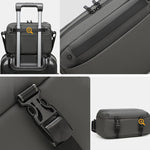 Borsa a tracolla da uomo QISEMIAN All-in-One per fotografia, con inserto rimovibile per fotocamera e supporto per treppiede.