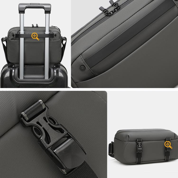 Borsa a tracolla da uomo QISEMIAN All-in-One per fotografia, con inserto rimovibile per fotocamera e supporto per treppiede.