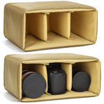 Inserto protettivo per fotocamera con divisori mobili, ideale per fotocamere DSLR/mirrorless, compatibile con zaini e borse a tracolla.