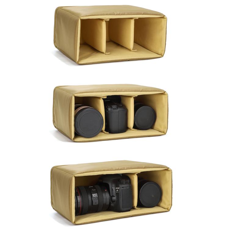 Inserto protettivo per fotocamera con divisori mobili, ideale per fotocamere DSLR/mirrorless, compatibile con zaini e borse a tracolla.