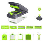 Tritatutto multifunzione per verdure, affettatrice a mandolina, design migliorato con blocco di sicurezza e protezione per le dita., 15 In 1 Gray Green, 15 In 1 Black Cover, 15 In 1 White Cover, 15 In 1 White Green, 18 In 1 White Cover                 ...