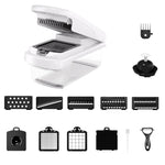 Tritatutto multifunzione per verdure, affettatrice a mandolina, design migliorato con blocco di sicurezza e protezione per le dita., 15 In 1 Gray Green, 15 In 1 Black Cover, 15 In 1 White Cover, 15 In 1 White Green, 18 In 1 White Cover                 ...