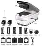 Tritatutto multifunzione per verdure, affettatrice a mandolina, design migliorato con blocco di sicurezza e protezione per le dita., 15 In 1 Gray Green, 15 In 1 Black Cover, 15 In 1 White Cover, 15 In 1 White Green, 18 In 1 White Cover                 ...