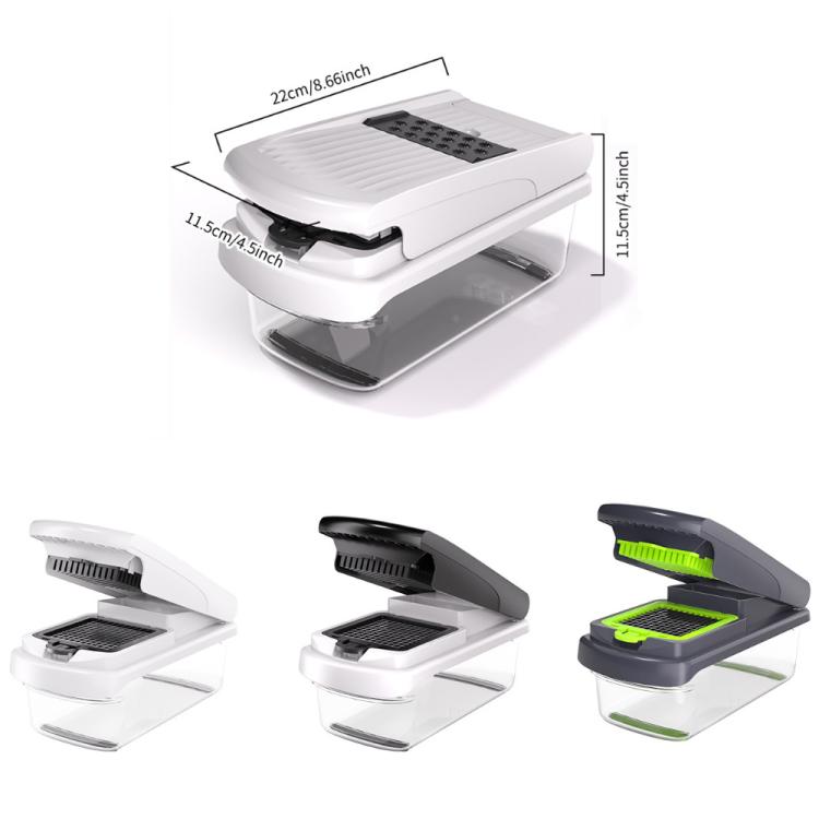 Tritatutto multifunzione per verdure, affettatrice a mandolina, design migliorato con blocco di sicurezza e protezione per le dita., 15 In 1 Gray Green, 15 In 1 Black Cover, 15 In 1 White Cover, 15 In 1 White Green, 18 In 1 White Cover                 ...